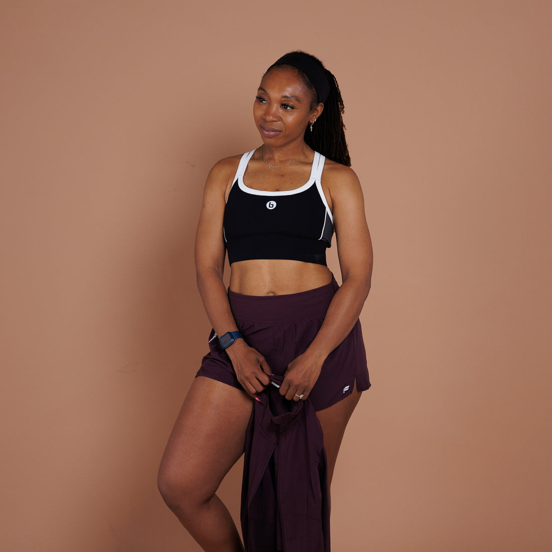 Principal Color Block Longline Medium Impact Bra
