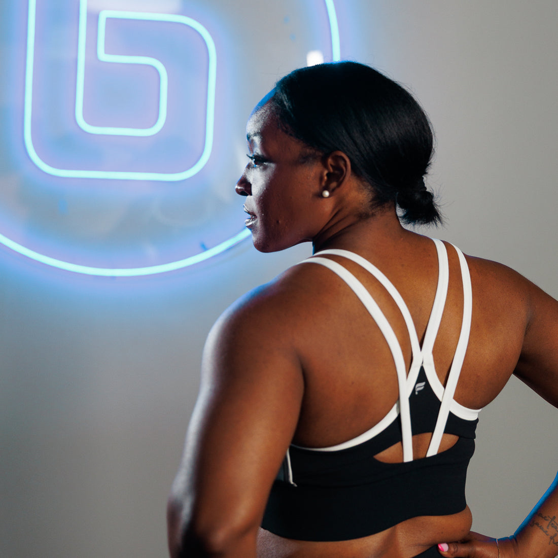 Principal Color Block Longline Medium Impact Bra