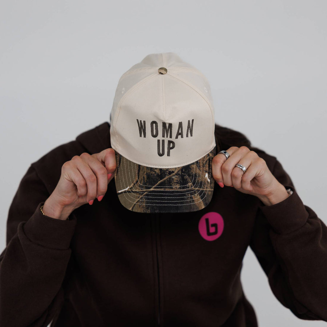 Woman Up Camo Trucker - Realtree/Natural