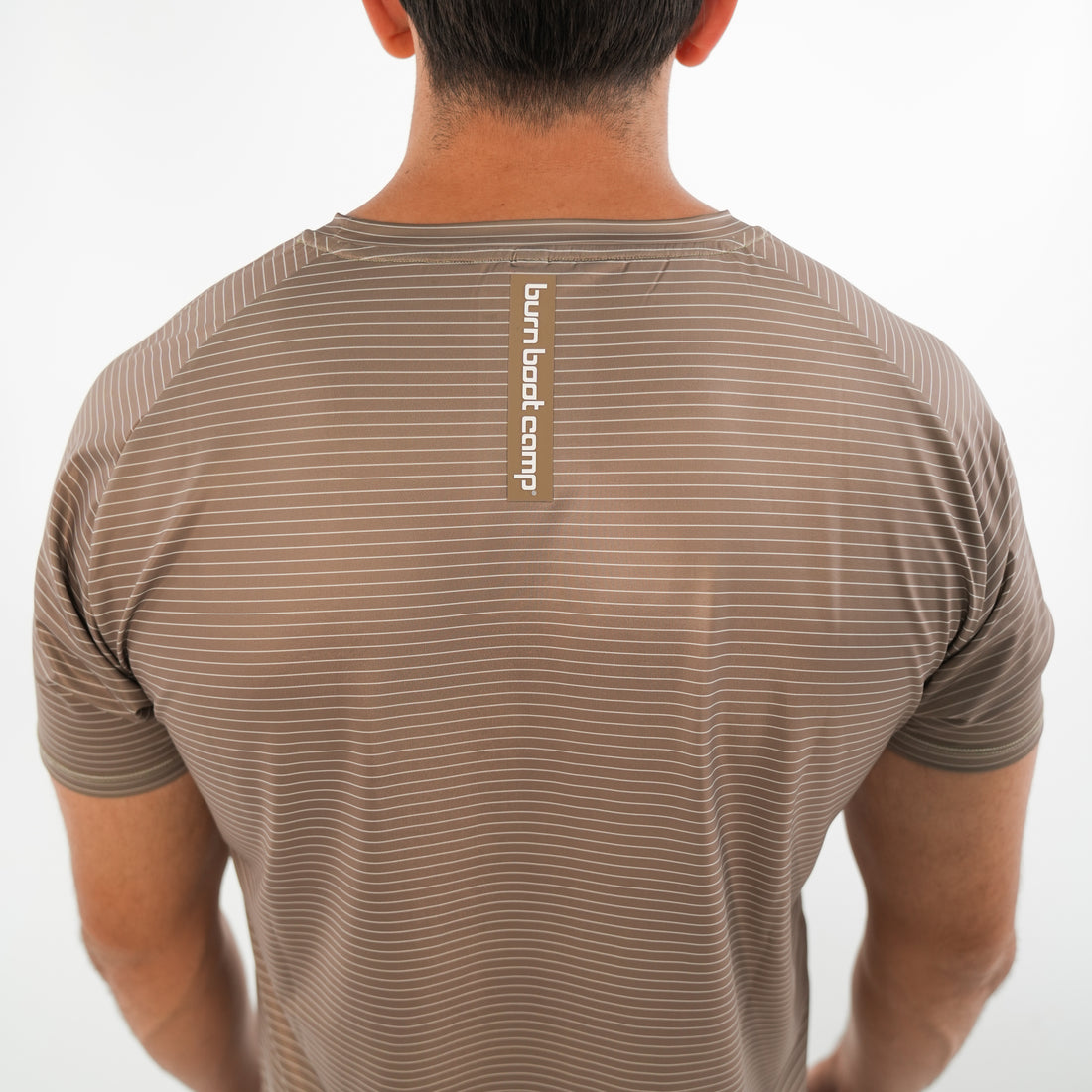 Pinstripe Unisex Performance Tee - Desert Taupe