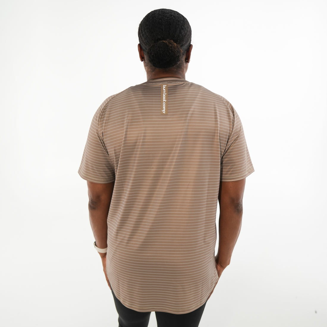 Pinstripe Unisex Performance Tee - Desert Taupe