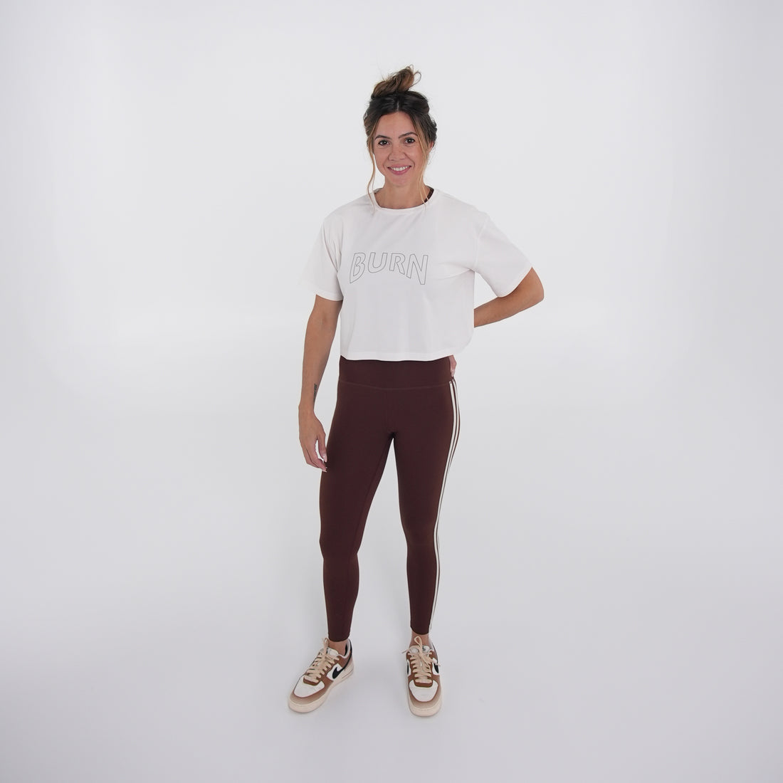 Speed Stripe Legging - Cappuccino