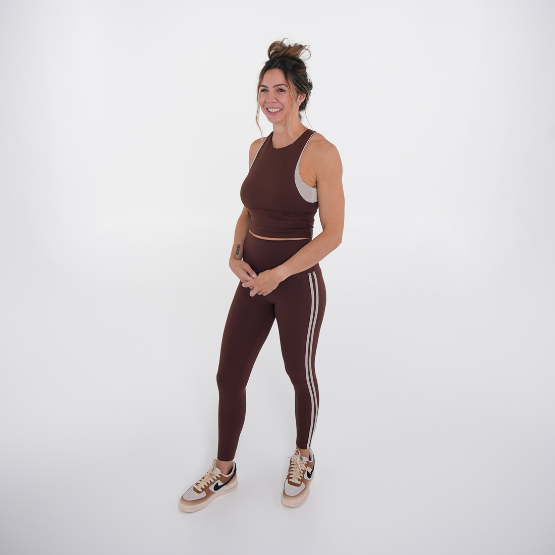 Speed Stripe Legging - Cappuccino