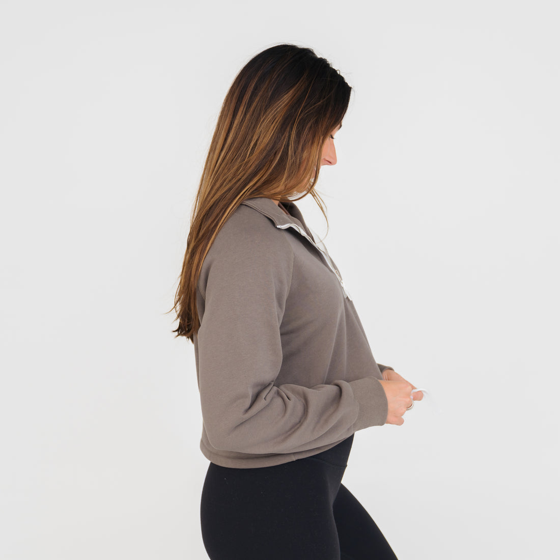 Burn Quarter Zip front-cinch sweatshirt