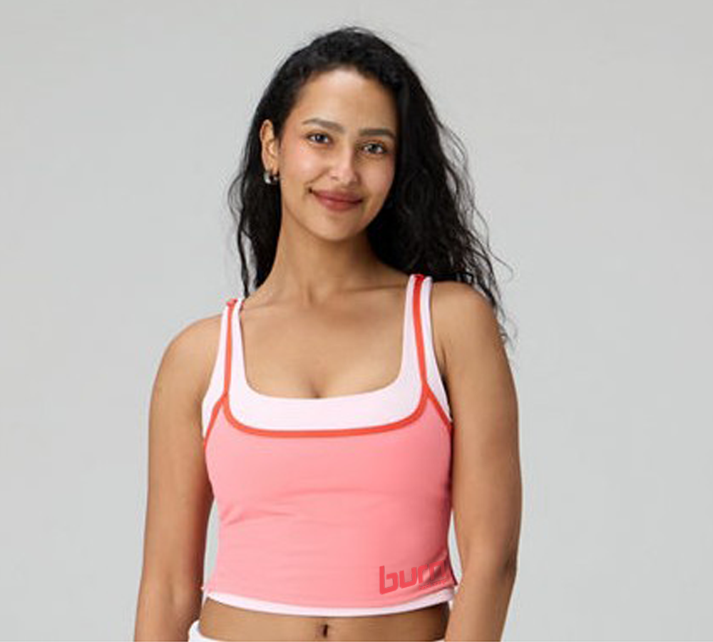Pureluxe Double Layer Built-In Bra Tank- Sunrise